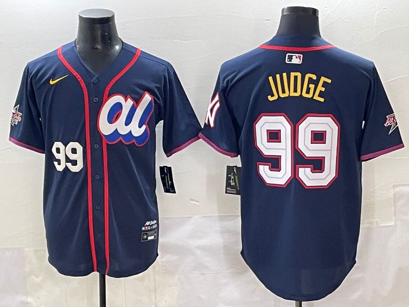 Men 2025 New York Yankees #99 Judge Blue All star Blank Blue Nike MLB Jersey style 4->new york yankees->MLB Jersey